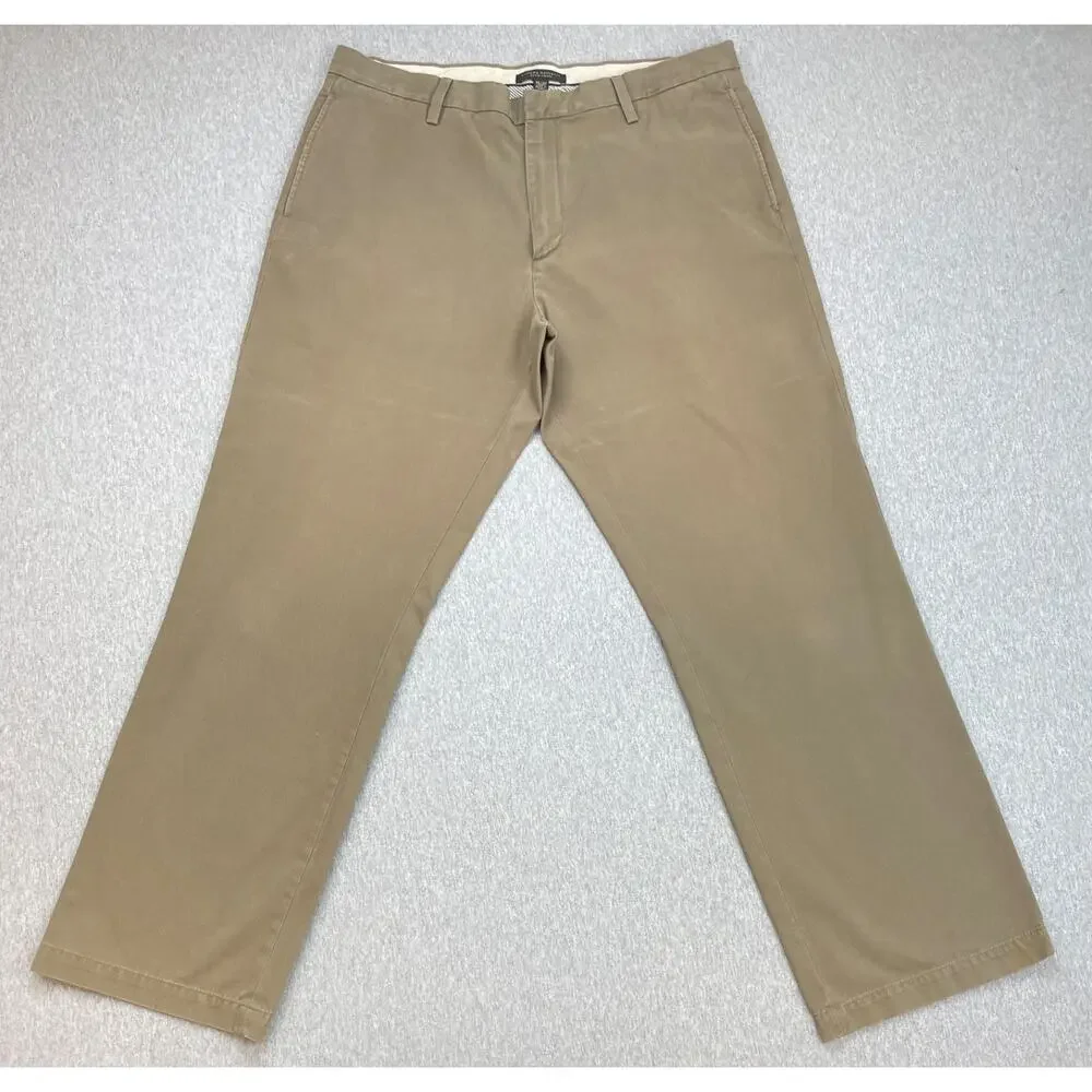 Banana Republic Pants Men 36 x 32 Brown 100% Cotton Stretch Slim Fit Gavin Chino